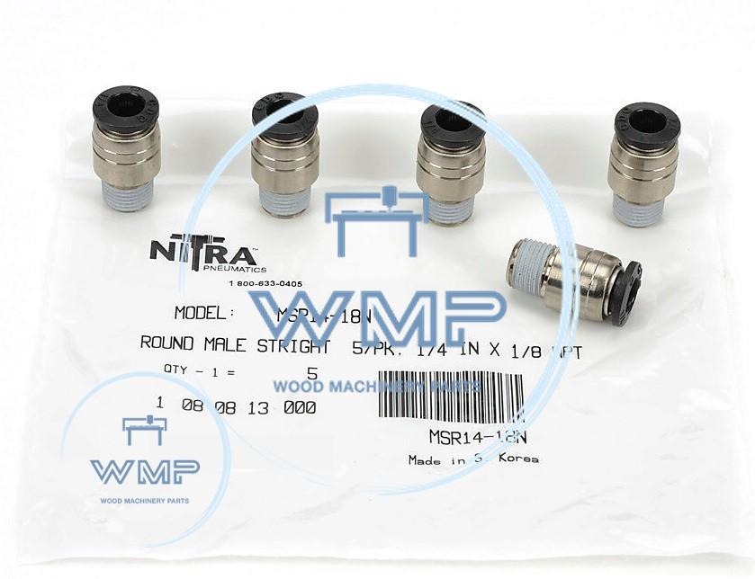 1/8" tube to 1/4" NPT pneumatic push-to-connect fitting, male, elbow, rotating