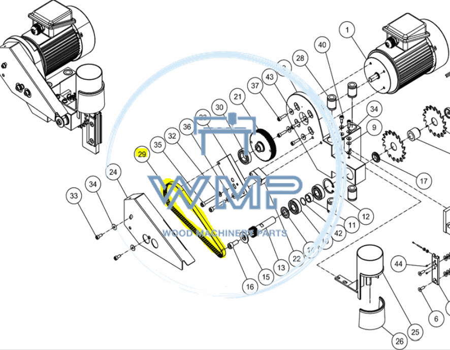 Cantek Edgebander End Cutting Gear Belt, T5 10mm X 500mm