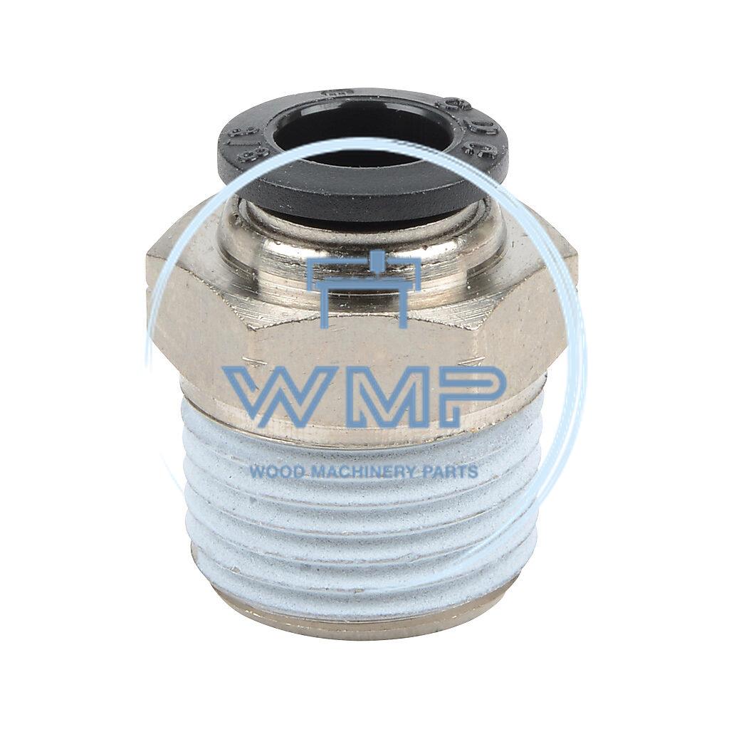 3/8" tube to 1/2" NPT pneumatic push-to-connect fitting, male, straight